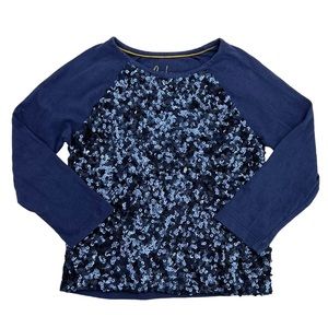Boden Navy Sequin Front Top (3-4)